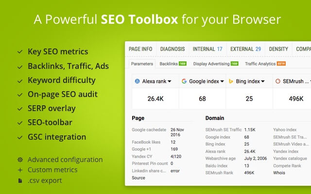 SEOquake - A Powerful SEO and Nofollow and Dofollow Link Checker Toolbox For Your Chrome & FireFox Browser