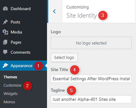 change-wordpress-default-site-title-and-tagline-using-customizer